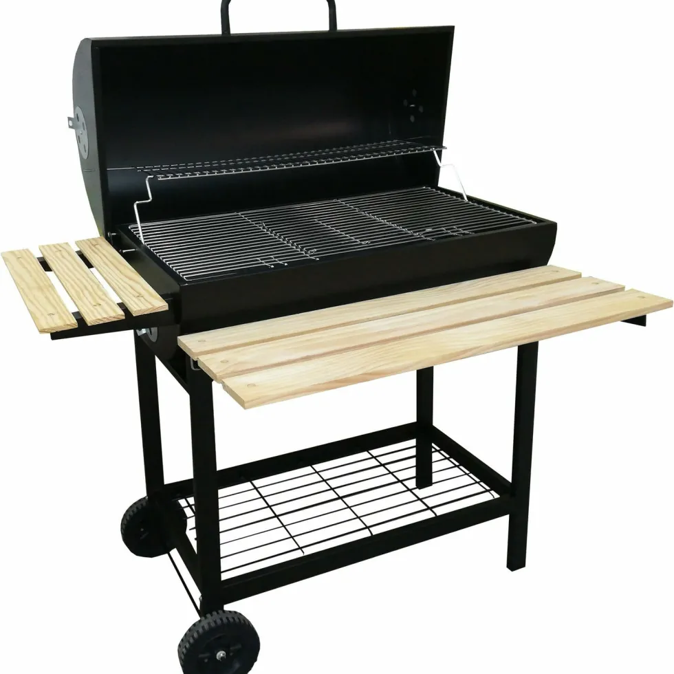 Barbecue con coperchio e ruote h103x108x71cm
