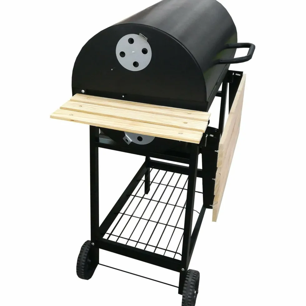 Barbecue con coperchio e ruote h103x108x71cm