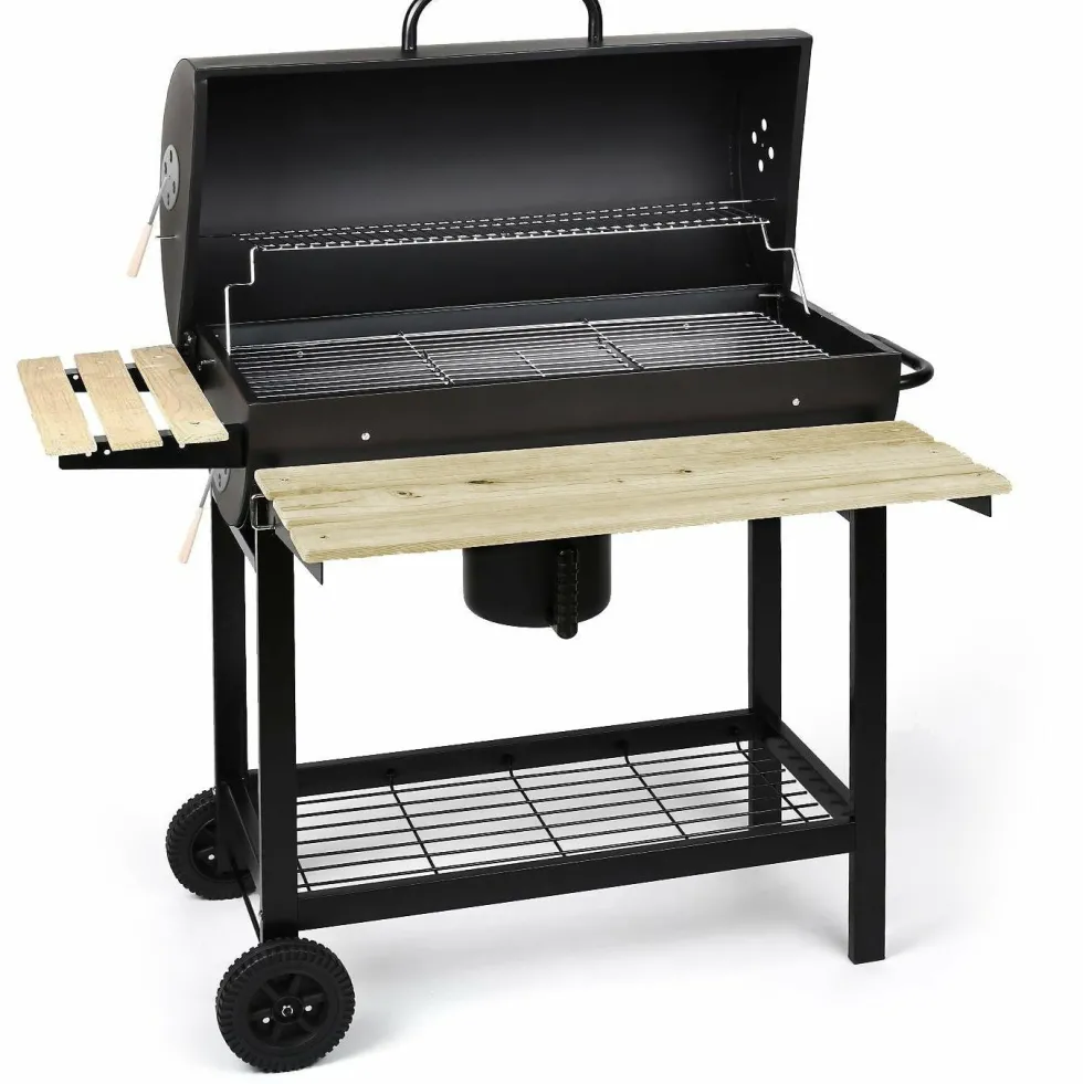 Barbecue con coperchio e ruote h103x108x71cm