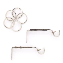 Bastone tenda acciaio satinato terminale Quadro Linea Oro