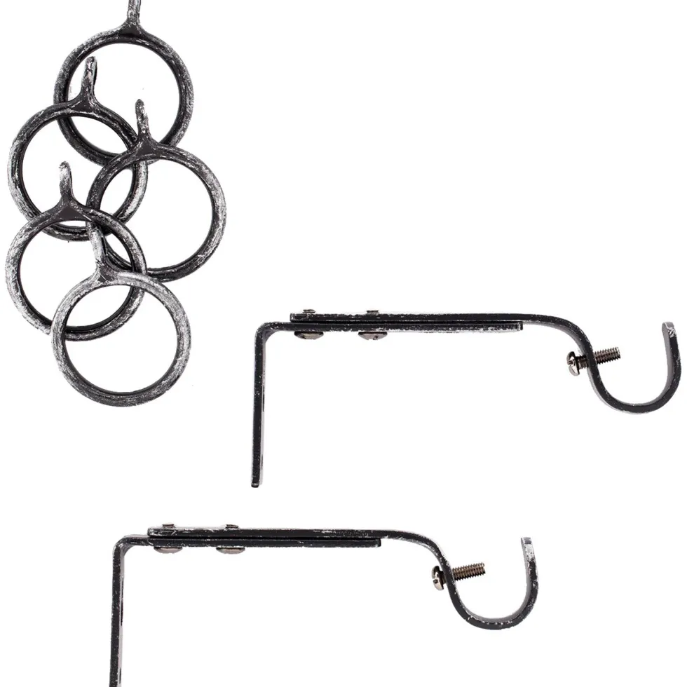 Bastone tenda nero silver terminale Spirale