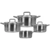 Batteria di Pentole 7 pezzi isabelle in Acciaio Inox con Fondo Full Induction
