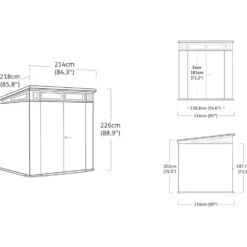 Casetta da giardino grande grigio Artisan 7x7