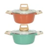 Casseruola Antiaderente in alluminio pressato con Coperchio in Vetro Crazy Wood diametro 20 cm