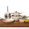 Casseruola in alluminio pressato Beige Linea Diamante diametro 28 cm