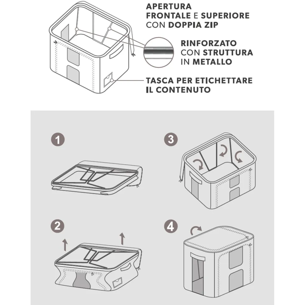 Contenitore Armadio Salvaspazio Fantasia h34x50x40 cm