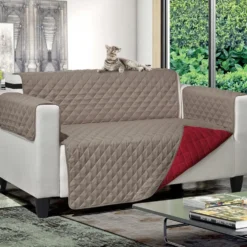 Copridivano Princess & Prince Bicolor 3 posti Tortora e Bordeaux 279x180 cm