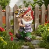 Decorazione da Giardino Gnomo “Welcome” in Poliresina h 31 cm