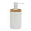 Dispenser Sapone in Poliresina Bianco e Bamboo 280 ml