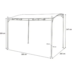 Gazebo Veranda con telo Ècru 2,5x3 metri