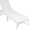 Lettino da esterno Numana Effetto Rattan Bianco con schienale regolabile