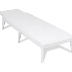 Lettino da esterno Numana Effetto Rattan Bianco con schienale regolabile