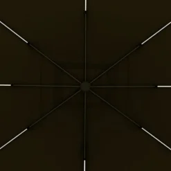 Ombrellone da giardino con LED e Pannello Solare Grigio 3x4 metri
