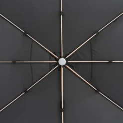Ombrellone da giardino con LED e Pannello Solare Grigio 3x4 metri