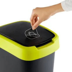 Pattumiera per raccolta differenziata con coperchio basculante Twist Lime 25 Litri