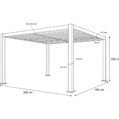 Pergola Bioclimatica in Alluminio Bianca 4x4 metri