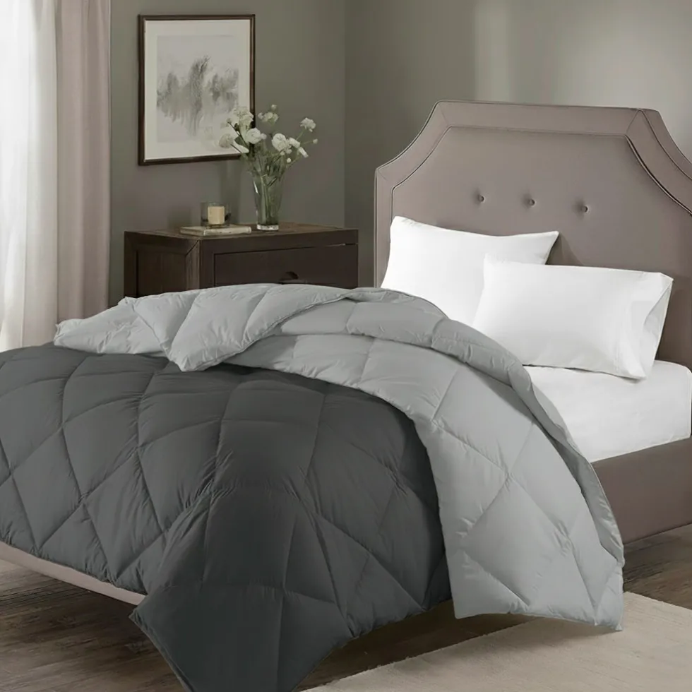 Piumino Matrimoniale in microfibra Cape Horn bicolore Titanio/Grigio 200x250 cm