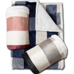 Plaid Coperta in pile decoro a quadri
