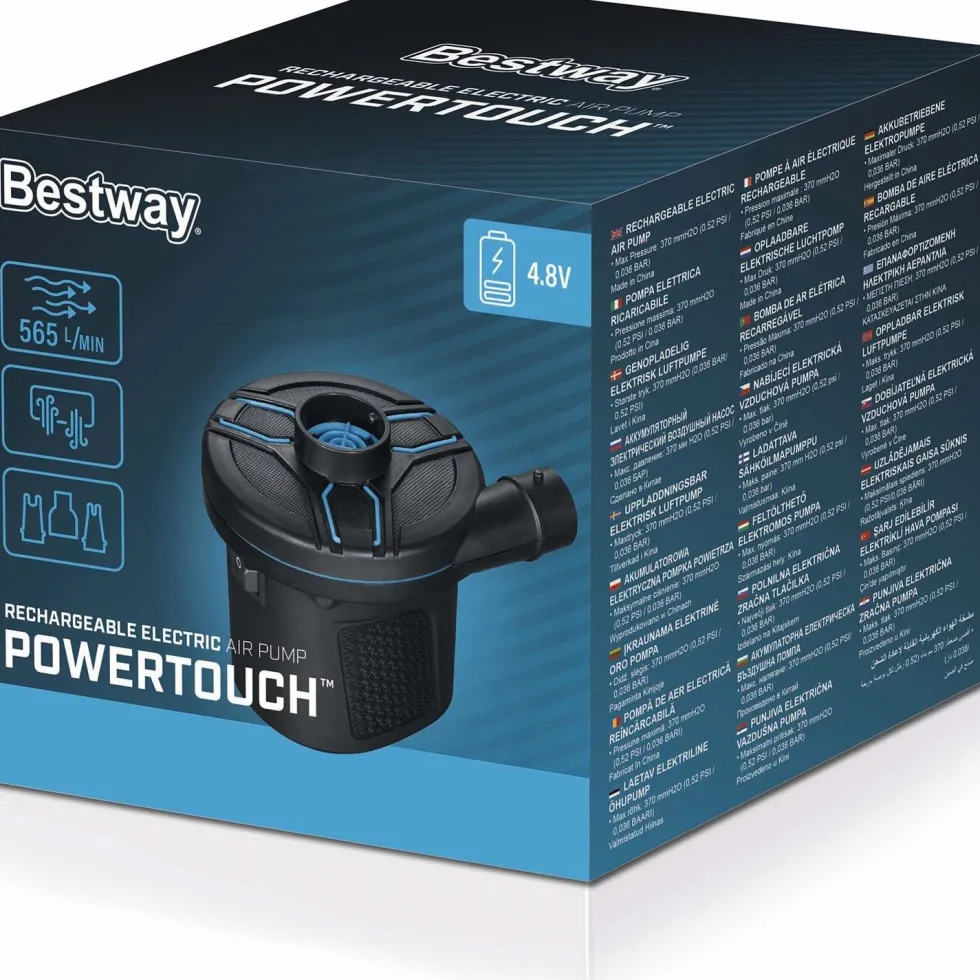 Pompa di gonfiaggio elettrica ricaricabile a batteria da 4.8V PowerTouch 565 l/min