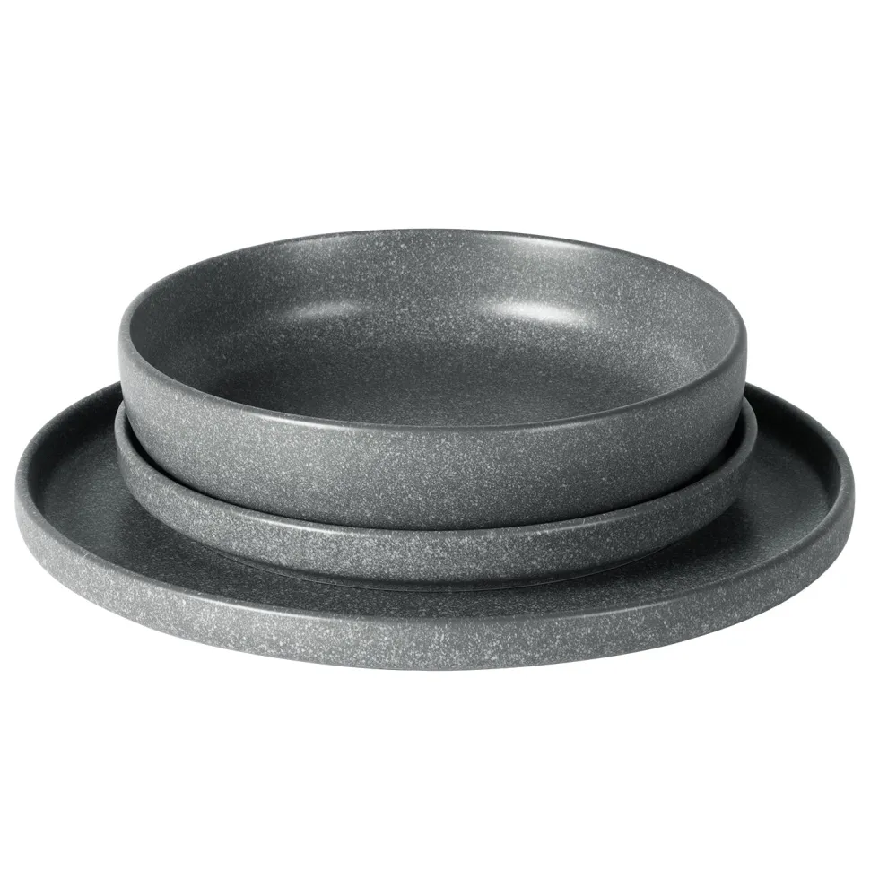 Servizio di piatti in Stoneware Nordica Grigio 18 pezzi