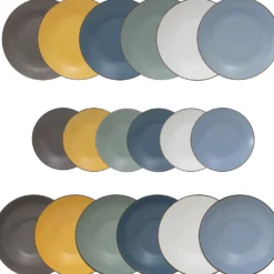 Servizio di piatti Juanita multicolor in stoneware 18 pezzi