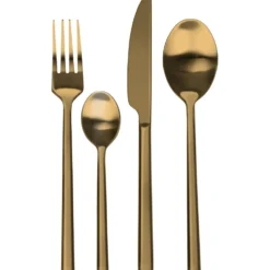 Servizio posate in acciaio inox Oro Satinato 24 pezzi Dakotah Satin Gold