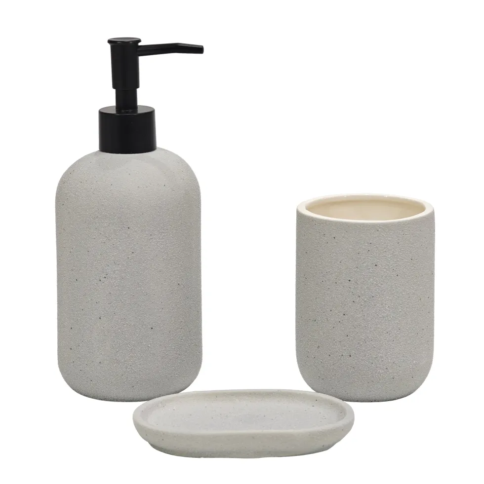 Set Bagno 3 pezzi in Ceramica Grigio