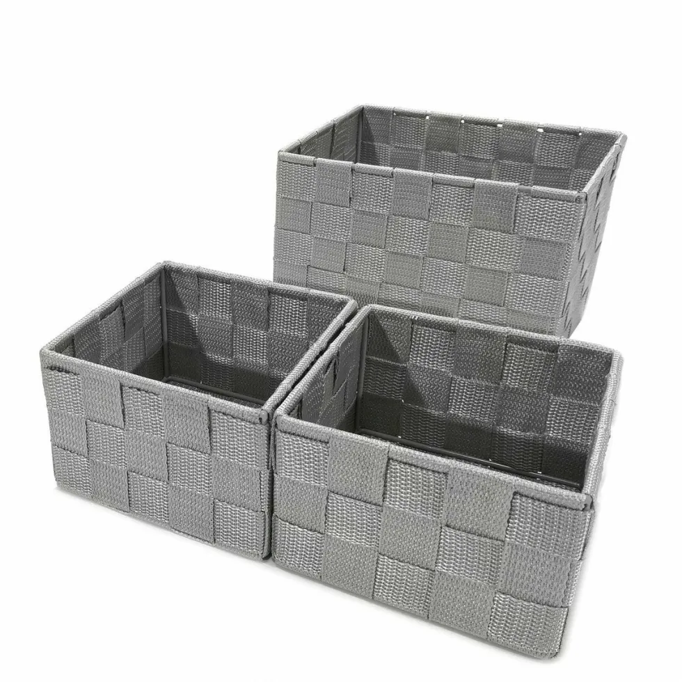 Set contenitori grigio 3 pezzi
