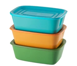 Set 3 Contenitori Rettangolari Ermetici Everfresh con Coperchio Multicolor