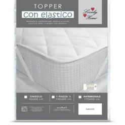 Topper trapuntato con elastici per letto matrimoniale 170x200 cm